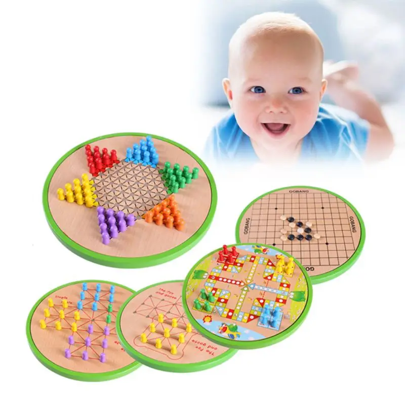 5 in 1 Wooden Chess Board Game Checkerboard Chinese Checkers Educational Toy Kids Gift
5 in 1 Wooden Chess Board Game Checkerboard Chinese Checkers Educational Toy Kids Gift