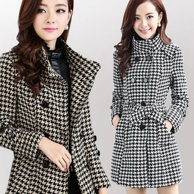 2017 black and white large size in the long autumn and winter double-breasted large size Slim wool coat coat woman
2017 black and white large size in the long autumn and winter double-breasted large size Slim wool coat coat woman