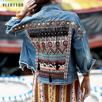 Spring Vintage Denim Female Jacket Tassel Embroidery Coat Female Loose Long sleeve Jacket for women Outerwear Casaco Feminino
Spring Vintage Denim Female Jacket Tassel Embroidery Coat Female Loose Long sleeve Jacket for women Outerwear Casaco Feminino