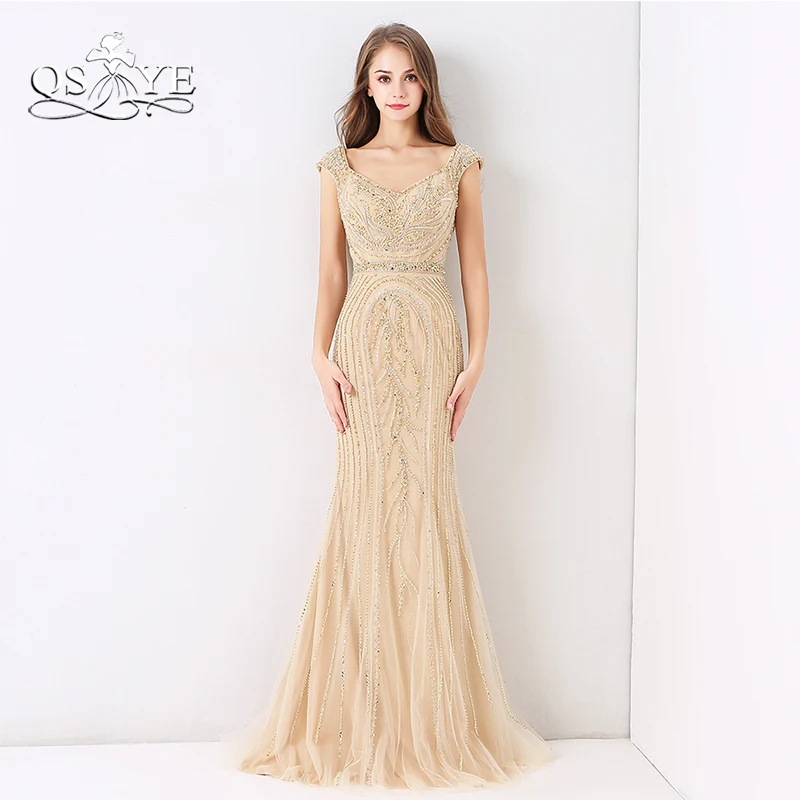 QSYYE 2018 Luxury Beaded Champagne Evening Dresses Mermaid Sleeveless Full Beading Floor Length Tulle Long Prom Dress Party Gown
QSYYE 2018 Luxury Beaded Champagne Evening Dresses Mermaid Sleeveless Full Beading Floor Length Tulle Long Prom Dress Party Gown