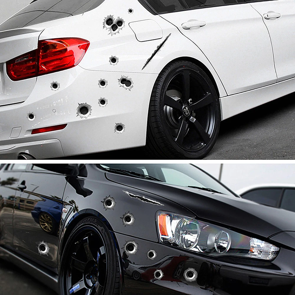 1PCS Car Sticker 3D Realistic Bullet Hole Simulation Scratch Funny Decal Waterproof Stickers For Automobiles Motorcycle
1PCS Car Sticker 3D Realistic Bullet Hole Simulation Scratch Funny Decal Waterproof Stickers For Automobiles Motorcycle