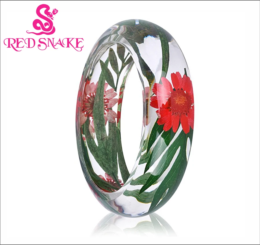 RED SNAKE Fashion Pure Manual Red Flower with Green Leaves shape Inside Transparent Resin Bracelet for Women
RED SNAKE Fashion Pure Manual Red Flower with Green Leaves shape Inside Transparent Resin Bracelet for Women