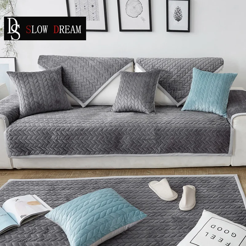 SLOWDREAM Velvet Sofa Cover Euro Couch Luxury Sofa Nordic Living Room Modern Plaid Corner Sofa Single Double Cushion Seat Covers 
SLOWDREAM Velvet Sofa Cover Euro Couch Luxury Sofa Nordic Living Room Modern Plaid Corner Sofa Single Double Cushion Seat Covers