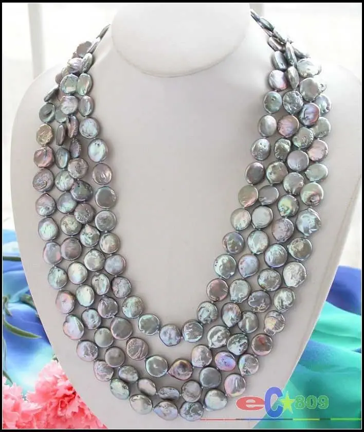 Hot selling free shipping******Long 100" 14mm gray coin freshwater pearl cultured necklace
Hot selling free shipping******Long 100" 14mm gray coin freshwater pearl cultured necklace