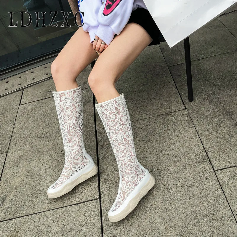 LDHZXC Sexy Knee High Boots Women Gladiator Mesh Round Toe Zipper Shoes Footwear 2019 New Fashion Summer Boots Female
LDHZXC Sexy Knee High Boots Women Gladiator Mesh Round Toe Zipper Shoes Footwear 2019 New Fashion Summer Boots Female