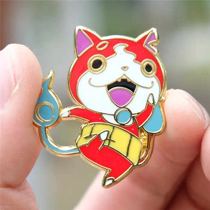 

okai Youkai Watch Jibanyan Classic Cartoon icons Enamel pin Badge Buttons Brooch Anime Lovers Denim lapel pin 4cm