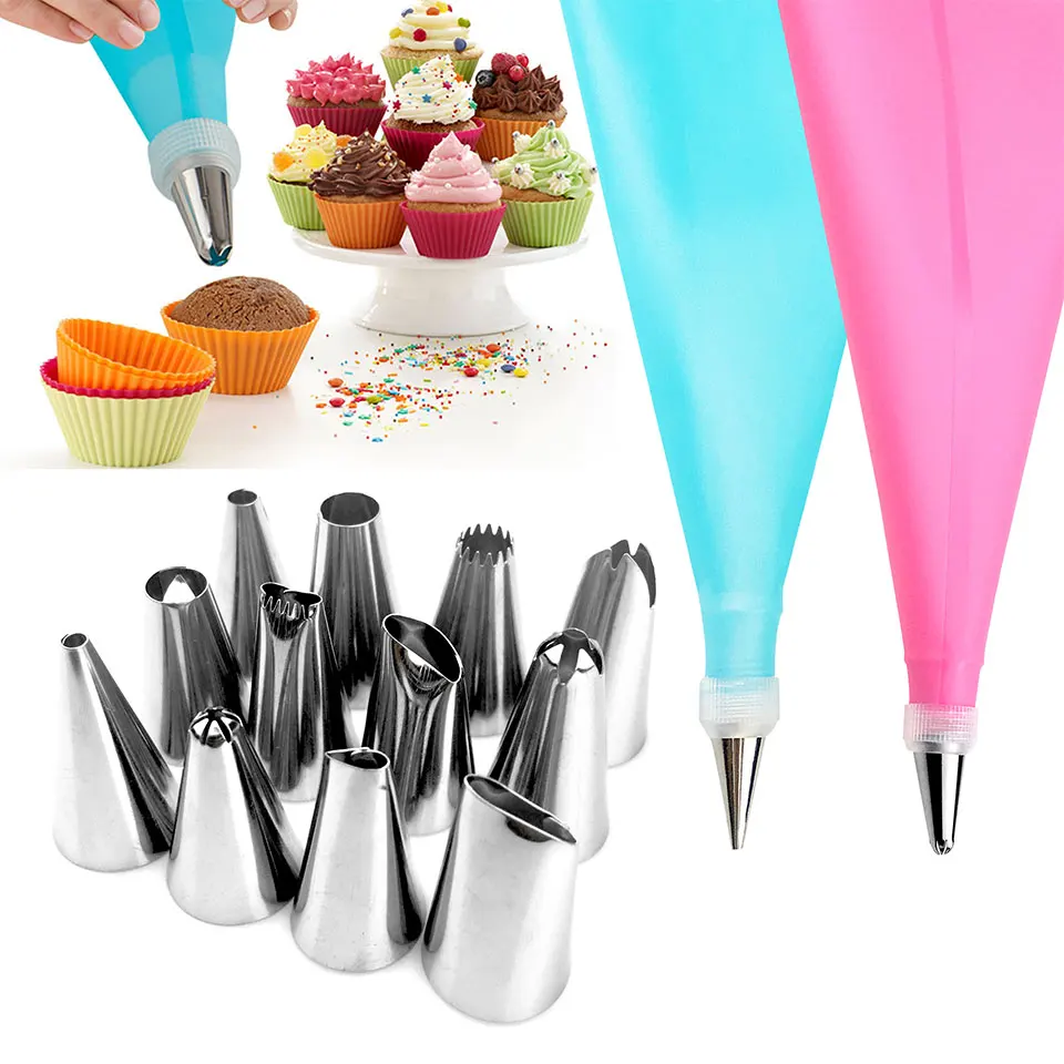14pcs/Set Icing Piping Nozzles With Pastry Confectionery Bag And Interface Adapter Cream Tip Cake Decorating Spout Tools
14pcs/Set Icing Piping Nozzles With Pastry Confectionery Bag And Interface Adapter Cream Tip Cake Decorating Spout Tools