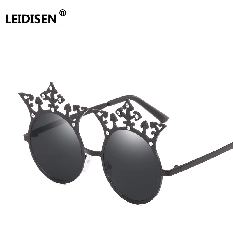 LEIDISEN Vintage Round Sunglasses Women Black Red Yellow Metal Crown Rhinestone Shades For Oculos De Sol Feminina UV400
LEIDISEN Vintage Round Sunglasses Women Black Red Yellow Metal Crown Rhinestone Shades For Oculos De Sol Feminina UV400