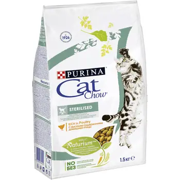 Cat Chow dry food for sterilized cats and neutered cats, with poultry, Package, 1.5 kg
Cat Chow dry food for sterilized cats and neutered cats, with poultry, Package, 1.5 kg