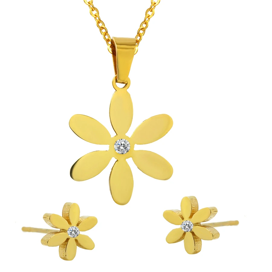 Beautiful Flower Pendant Earring with Necklace Women Jewelry Set,316l Stainless Steel With AAA Crystal Gold/ Silver
Beautiful Flower Pendant Earring with Necklace Women Jewelry Set,316l Stainless Steel With AAA Crystal Gold/ Silver