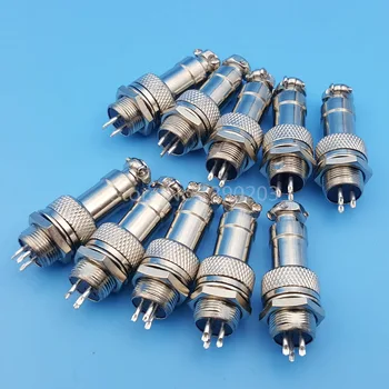 

10Sets Plug + Socket GX12 3Pin 12mm Panel Mount Metal Circular Aviation Cable Connector