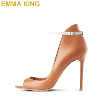 Brown/Red Peep Toe Women Sandals Ankle Buckle Strap Stiletto Thin High Heels Sexy Ladies Shoes Summer Sandals 2019
Brown/Red Peep Toe Women Sandals Ankle Buckle Strap Stiletto Thin High Heels Sexy Ladies Shoes Summer Sandals 2019
