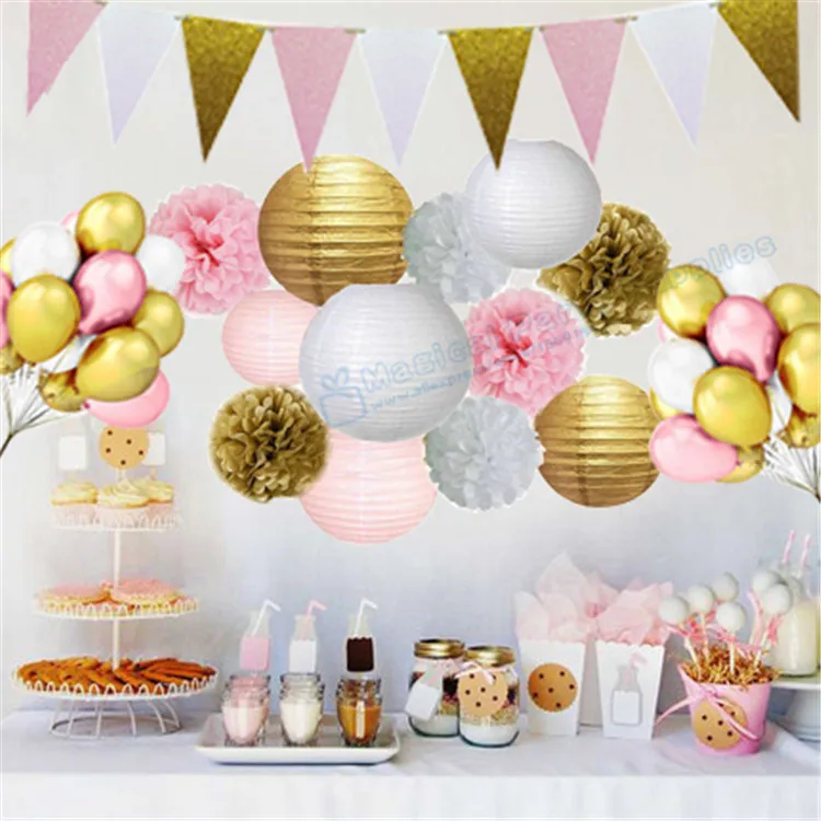 1 Set Hanging Decoration Gold Pink White Party Tissue Pom Poms Paper Lantern Glitter Banner Baby Shower Birthday Wedding Favor
1 Set Hanging Decoration Gold Pink White Party Tissue Pom Poms Paper Lantern Glitter Banner Baby Shower Birthday Wedding Favor