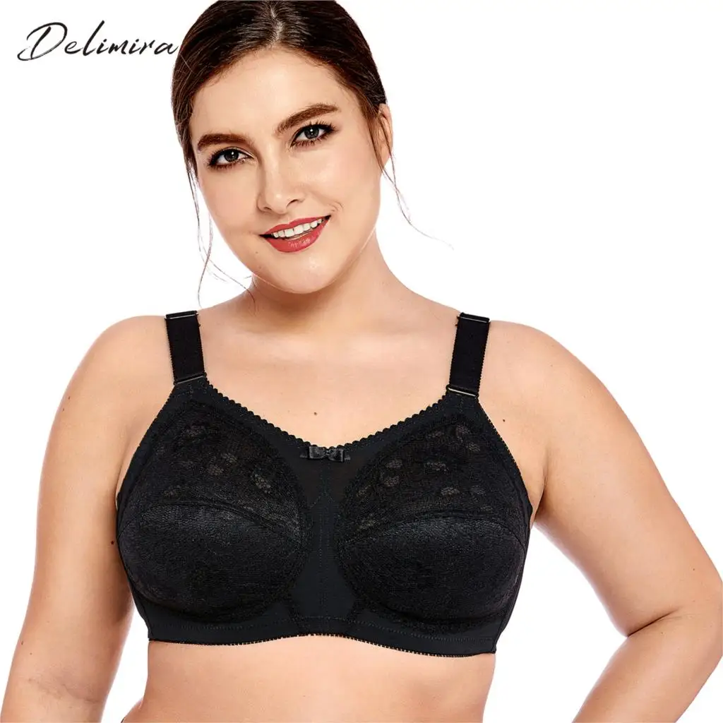 Delimira Women's Plus Size Unlined Wire Free Comfort Support Full Coverage Lace Bra
Delimira Women's Plus Size Unlined Wire Free Comfort Support Full Coverage Lace Bra