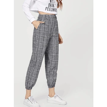 New Fashion Women Harem Pants Plaid Elastic High Waist Casual Loose Long Pants Trousers Bottoms
New Fashion Women Harem Pants Plaid Elastic High Waist Casual Loose Long Pants Trousers Bottoms