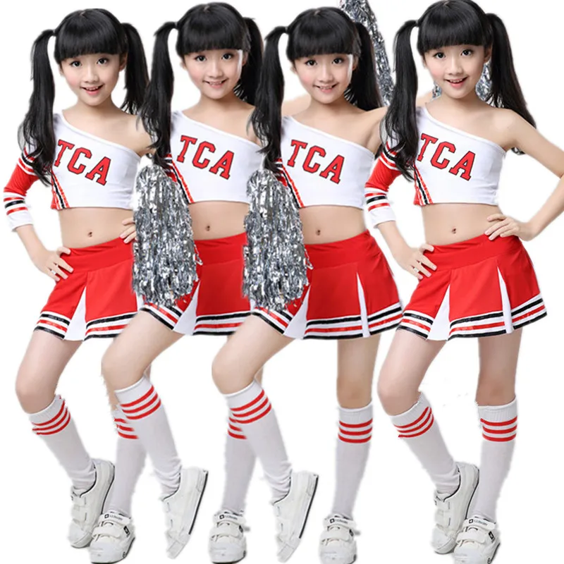 Children Competition Cheerleaders Girl School Team Uniforms KidS Kid Performance Costume Sets Girls Class Suit Suits | Тематическая