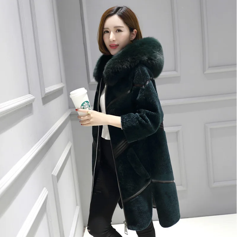 Real Fur Coat Streetwear Fox Fur Collar 100% Wool Jacket Autumn Winter Coat Women Clothes 2019 Korean Vintage Sheep Shealring
Real Fur Coat Streetwear Fox Fur Collar 100% Wool Jacket Autumn Winter Coat Women Clothes 2019 Korean Vintage Sheep Shealring