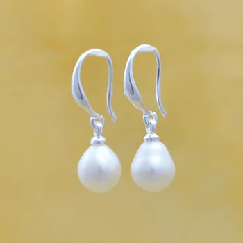 

Drop Shipping Freshwater Pearl Earrings White&Pink Freshwater Pearl Boutique 925 Silver Earring Hook 8mm Beads Sold By Pair