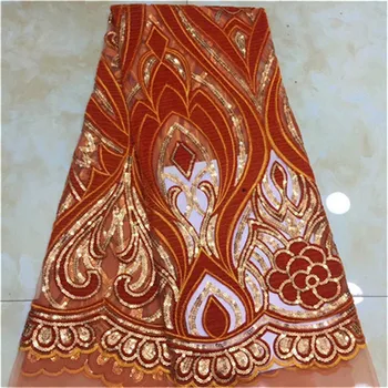 Nigerian Lace Fabric 2019 orange High Quality Sequin Velvet Lace Fabric Gold Embroidered Tulle African Velvet Lace Fabric
Nigerian Lace Fabric 2019 orange High Quality Sequin Velvet Lace Fabric Gold Embroidered Tulle African Velvet Lace Fabric