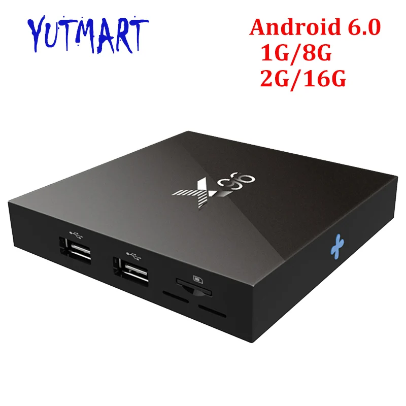 

Full HD Media Player 2.4G Wifi H.265 4K Support 1GB/8GB 2GB/16GB EMMC Quad Core Android 6.0 Amlogic S905X X96 Smart TV Box