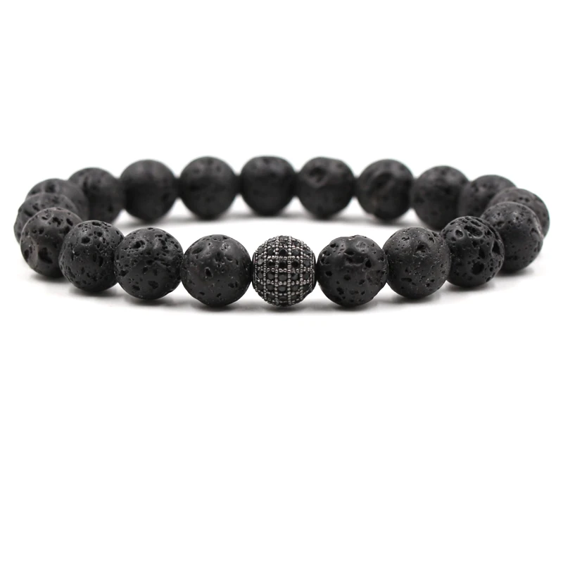 New 10mm black lava volcanic stone micro-inlaid zircon ball men and women stretch bracelet factory direct
New 10mm black lava volcanic stone micro-inlaid zircon ball men and women stretch bracelet factory direct