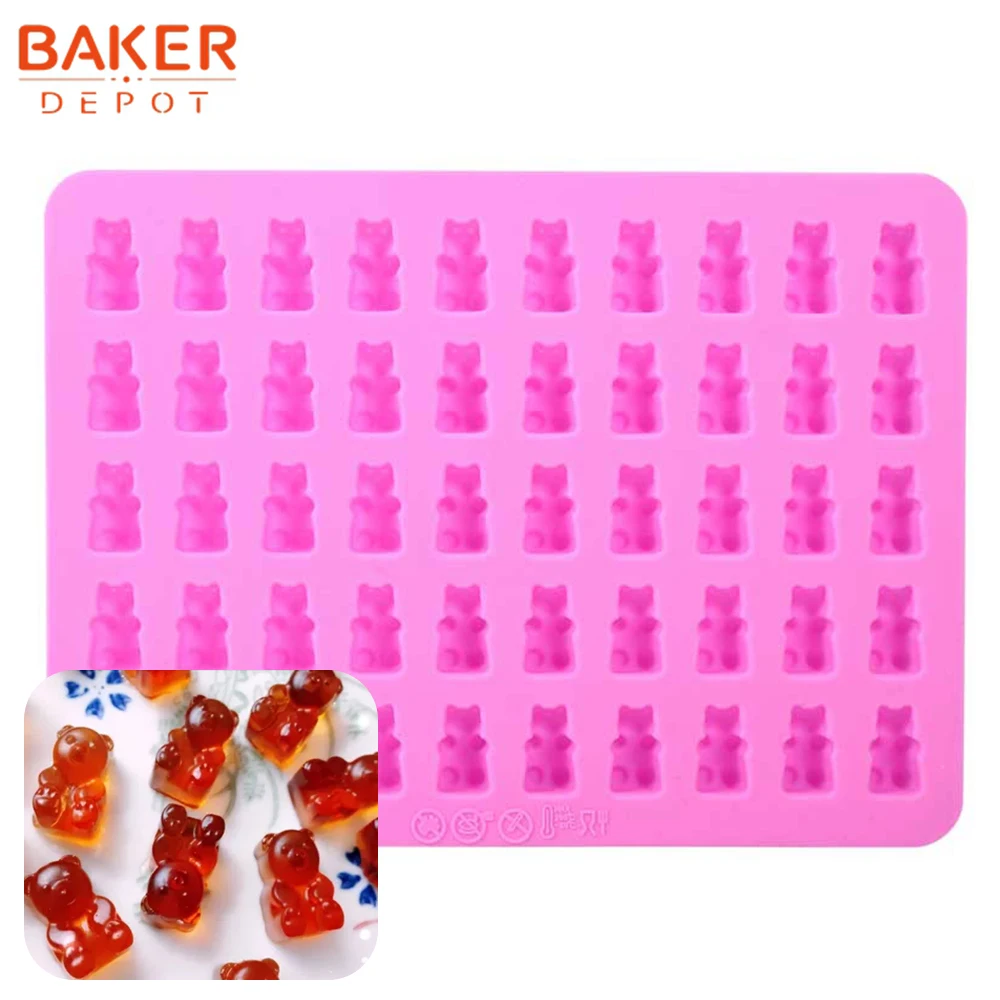 BAKER DEPOT Bear Candy Gummy Chocolate Mold Silicone Ice Tray cake bakeware Baking Mold Cake Decorated Tool 50 hole with Dropper
BAKER DEPOT Bear Candy Gummy Chocolate Mold Silicone Ice Tray cake bakeware Baking Mold Cake Decorated Tool 50 hole with Dropper