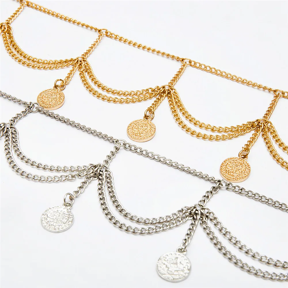 Bls-Miracle-Pendentif de pièce de monnaie en or à plusieurs niveaux pour femme, bijoux de taille, ceinture de corps, cadeau de fête, mode Boho 4