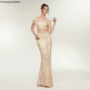 Forevergracedress Sexy Champagne Gold Prom Dresses 2019 High Quality Two Pieces Evening Party Gowns Plus Size Custom Made
Forevergracedress Sexy Champagne Gold Prom Dresses 2019 High Quality Two Pieces Evening Party Gowns Plus Size Custom Made