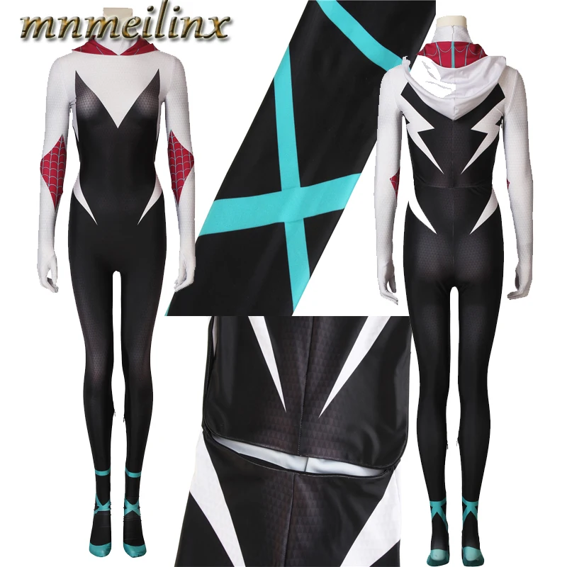 2018 Spider Gwen Spider-Man: Into The Spider-Verse Gwen Stacy Cosplay Costume Spiderman Halloween Zentai Jumpsuit Bodysuit Suit
2018 Spider Gwen Spider-Man: Into The Spider-Verse Gwen Stacy Cosplay Costume Spiderman Halloween Zentai Jumpsuit Bodysuit Suit
