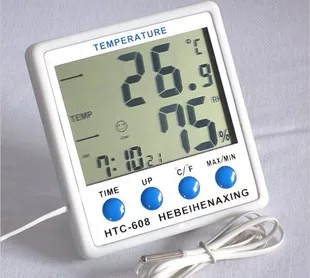 Digital HTC-608A temperature and humidity meter with 1.8 meter probe can measure the indoor and outdoor temperature
Digital HTC-608A temperature and humidity meter with 1.8 meter probe can measure the indoor and outdoor temperature
