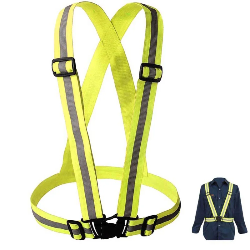 Image 1PC Adjustable Safety Security High Visibility Reflective Vest Sport Running Gear Stripes Vest