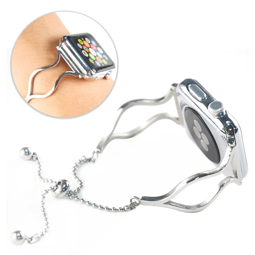 Luxury Women Girls Bracelet For Apple Watch Band 38/42/40/44mm Silver Stainless Steel Geometry Pattern Ladies Strap Series 5 4 3
Luxury Women Girls Bracelet For Apple Watch Band 38/42/40/44mm Silver Stainless Steel Geometry Pattern Ladies Strap Series 5 4 3
