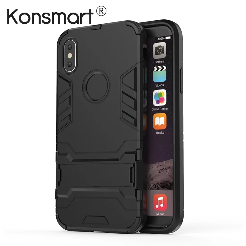 KONSMART 2018 New Back Cover For iphone X Case Armor Shockproof Protective Shield Kickstand iphoneX Coque i10 Funda Phone Cases
KONSMART 2018 New Back Cover For iphone X Case Armor Shockproof Protective Shield Kickstand iphoneX Coque i10 Funda Phone Cases