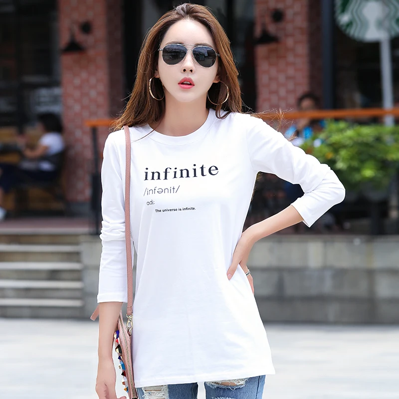 New 2019 Long T Shirt Women Cotton Long Sleeve Poleras Mujer Winter Women's T-shirts Letter Print Tops Tees Casual Women Tunic
New 2019 Long T Shirt Women Cotton Long Sleeve Poleras Mujer Winter Women's T-shirts Letter Print Tops Tees Casual Women Tunic