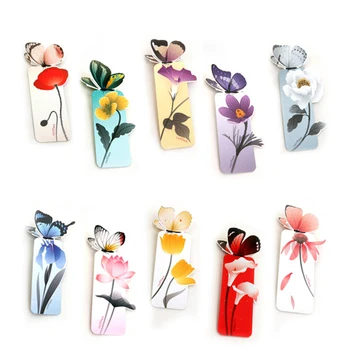 5Pcs Lovely Butterfly Bookmarks Cartoon Book Marks Paper Clip Office School Supply