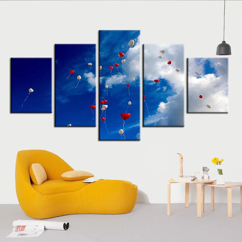 HD Print Painting Modular 5 Panel Sky Heart Balloon Pictures Home Decor Scenery Poster Wall Art Modern Living Room Canvas Framed
HD Print Painting Modular 5 Panel Sky Heart Balloon Pictures Home Decor Scenery Poster Wall Art Modern Living Room Canvas Framed