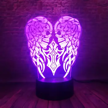 Luminous 3D Illusion Led Lamp 7 Colors Changing Nightlight Flash Lighting Hallowmas Decor Double Skull Figure Model Toys
Luminous 3D Illusion Led Lamp 7 Colors Changing Nightlight Flash Lighting Hallowmas Decor Double Skull Figure Model Toys