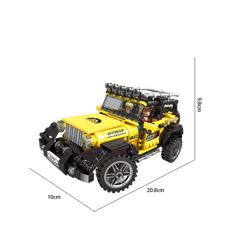 610Pcs Yellow Jeep Model Building Blocks Offroad Cars Compatible Legoings Technical Toys for Children Gift
610Pcs Yellow Jeep Model Building Blocks Offroad Cars Compatible Legoings Technical Toys for Children Gift