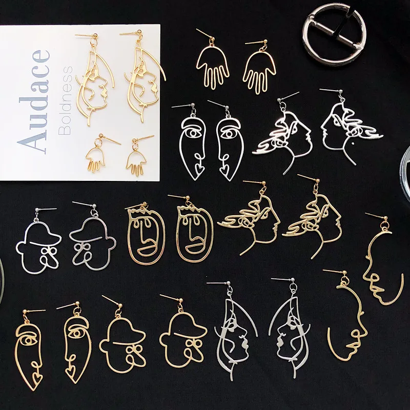 5* 2018 New Abstract Hollow Face Hanging Earrings Personality Girl Twisted Statement long Ladies Earrings Jewelry Brincos sexy
5* 2018 New Abstract Hollow Face Hanging Earrings Personality Girl Twisted Statement long Ladies Earrings Jewelry Brincos sexy