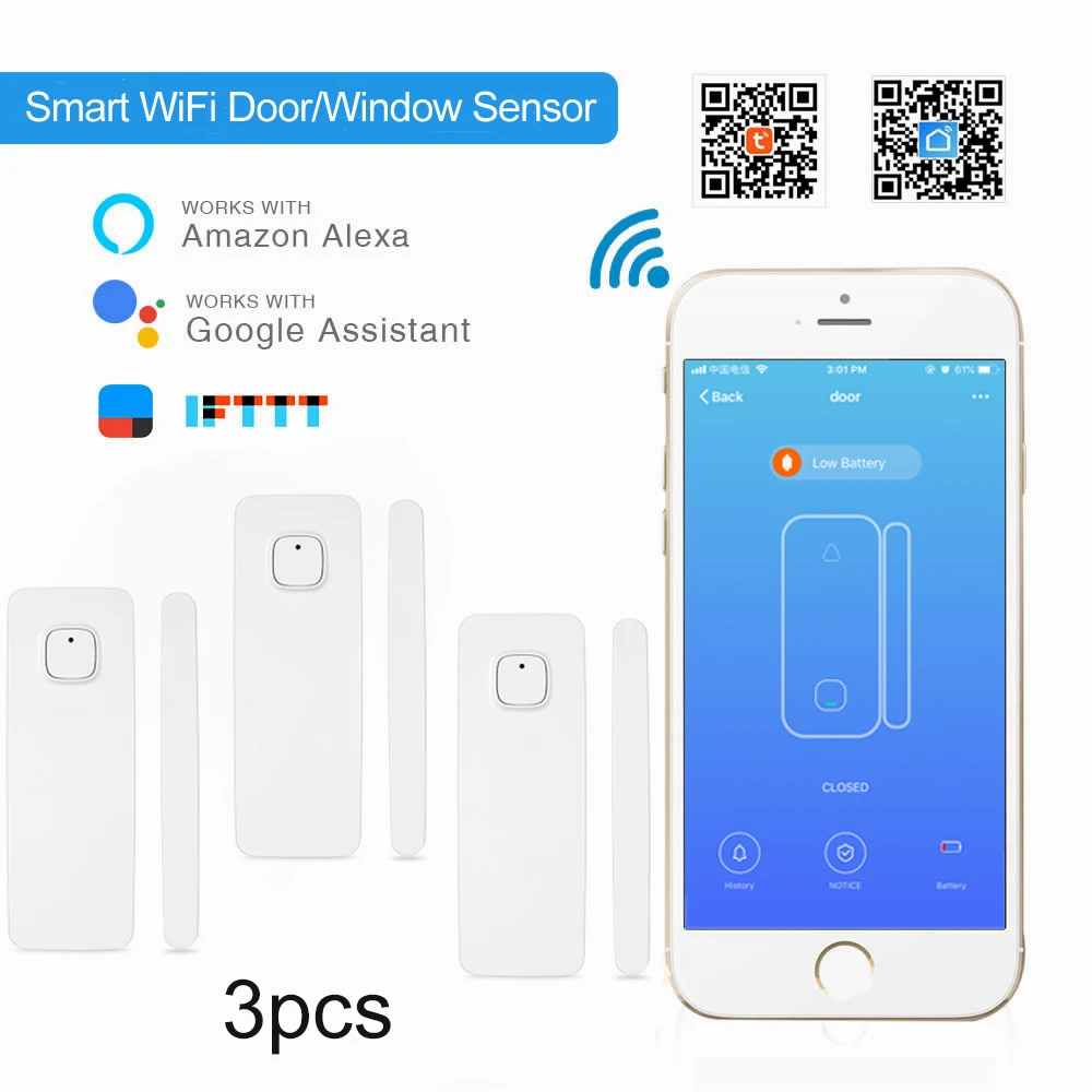 3pcs Tuya 2.4GHz WiFi Wireless Door Sensor Detector Window Sensor Infrared Work with Alexa EchoSmart Life Easy Setup
3pcs Tuya 2.4GHz WiFi Wireless Door Sensor Detector Window Sensor Infrared Work with Alexa EchoSmart Life Easy Setup
