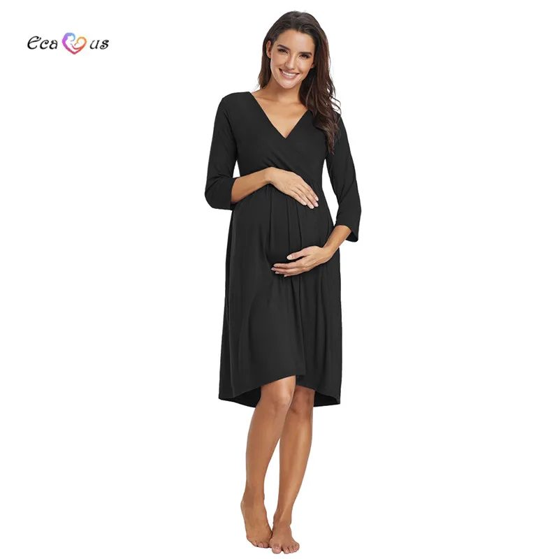 Maternity Nightwear Dress 3/4 Sleeve Nursing Pajamas Pregnancy Clothes V Neck Cross Breastfeeding Nurse Sleepwear Mama Clothing
Maternity Nightwear Dress 3/4 Sleeve Nursing Pajamas Pregnancy Clothes V Neck Cross Breastfeeding Nurse Sleepwear Mama Clothing