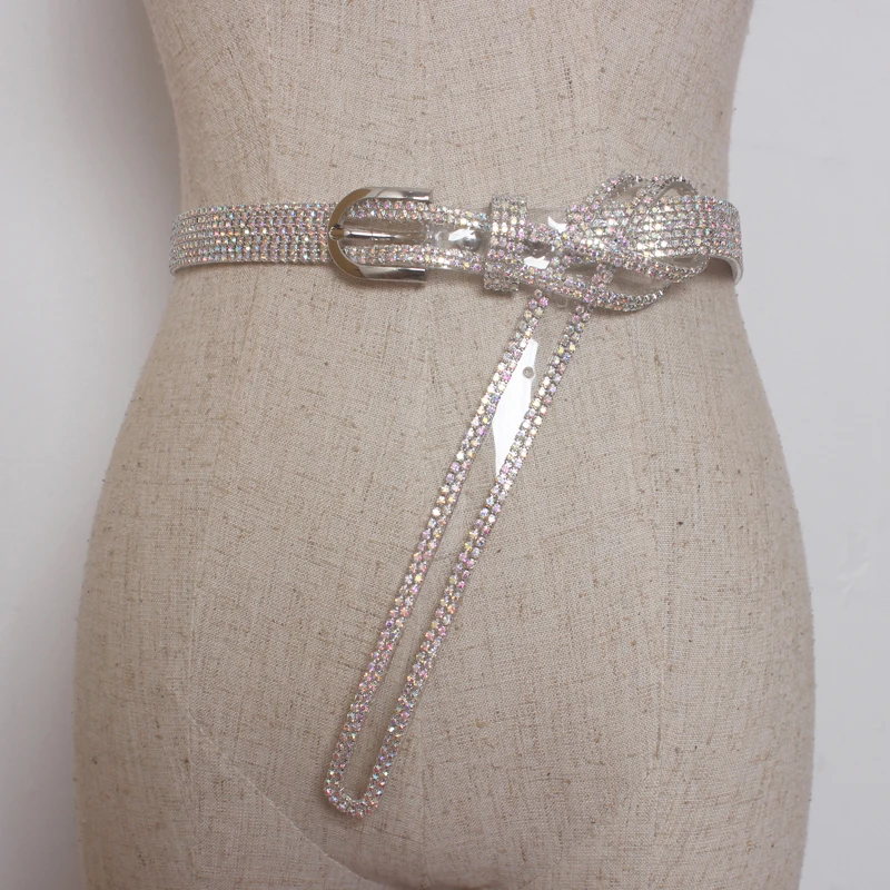 New Fashion Luxury PVC belts Women's Transparent Colorful Stones Belt Silver Bling Female Crystal Waist Wedding Belt accessories 
New Fashion Luxury PVC belts Women's Transparent Colorful Stones Belt Silver Bling Female Crystal Waist Wedding Belt accessories
