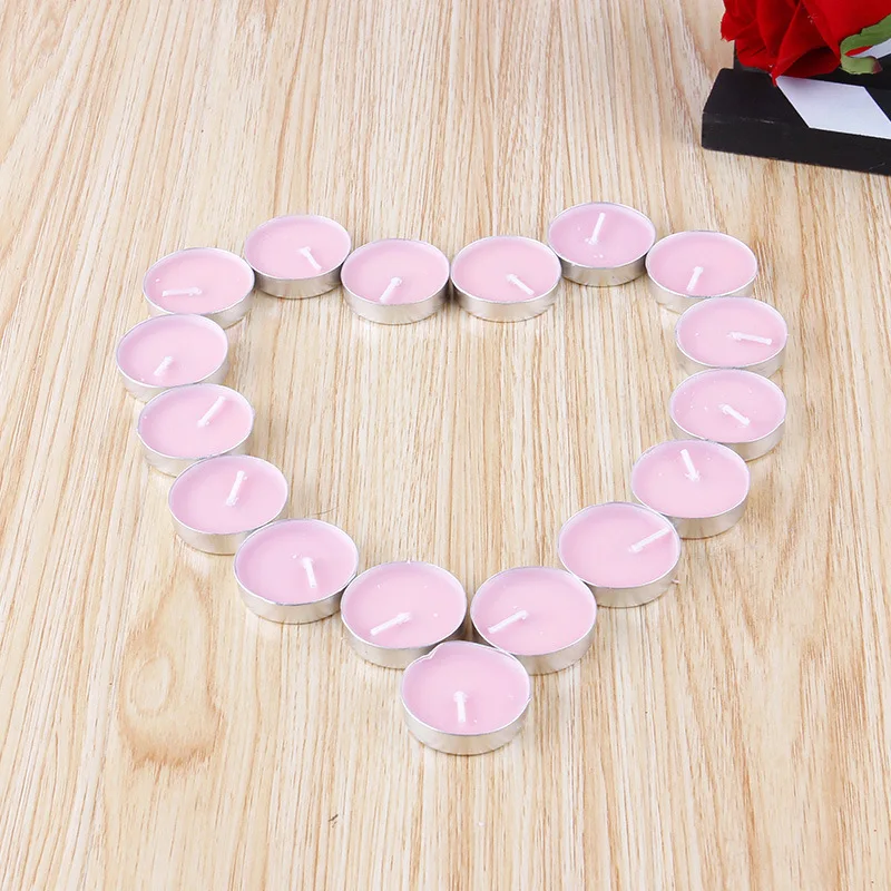 Image 50 Piece box Heart Shaped Handmade Candles Unscented Candle Wedding Party Romantic Home Decoration