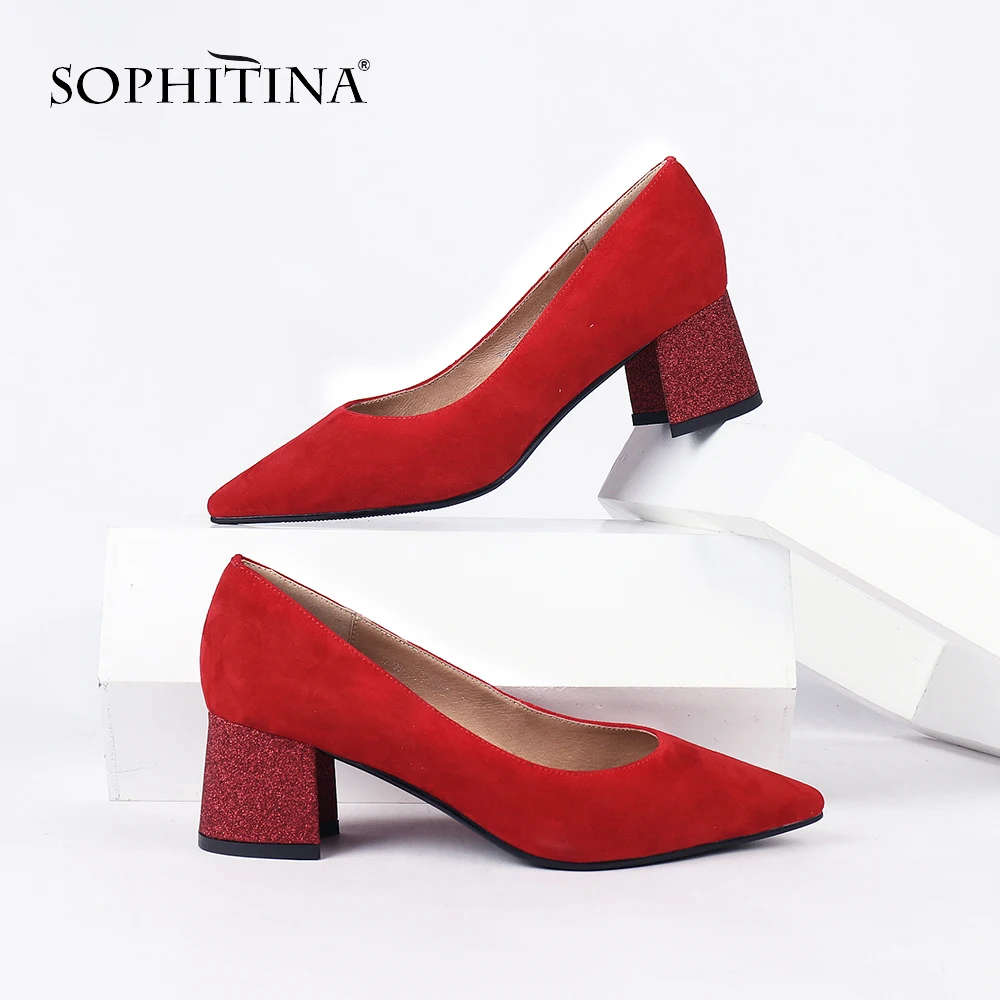 SOPHITINA Sexy Pointed Toe Pumps Fashion Special Hoof Heels High Quality Kid Suede Women's Shoes New Shallow Casual Pumps SC248
SOPHITINA Sexy Pointed Toe Pumps Fashion Special Hoof Heels High Quality Kid Suede Women's Shoes New Shallow Casual Pumps SC248