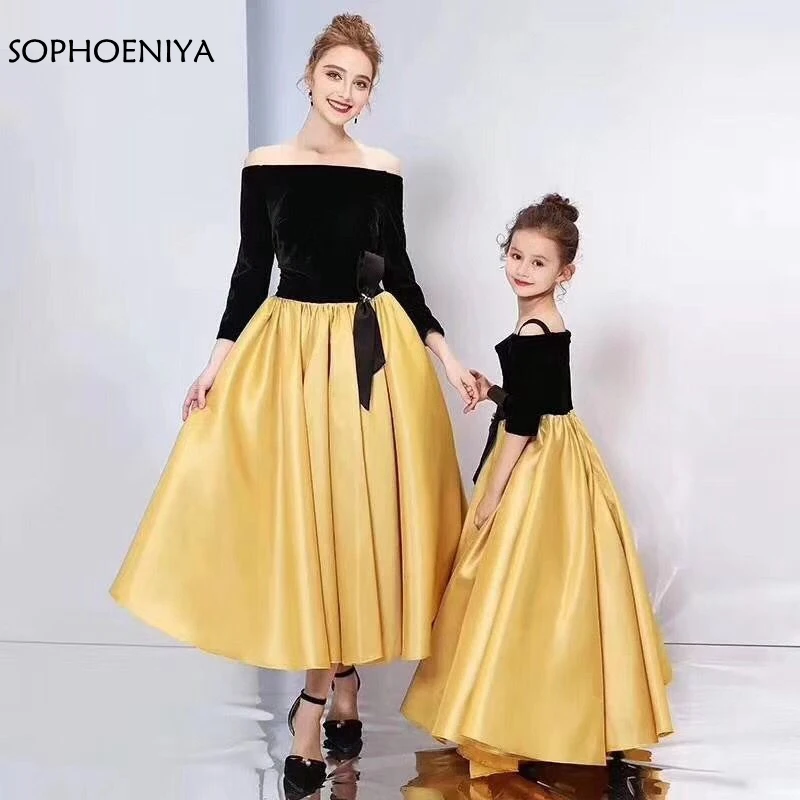 New Arrival Black Gold Long sleeve evening dresses 2024 Mother and daughter Short evening dress Cheap Formal dress party
New Arrival Black Gold Long sleeve evening dresses 2024 Mother and daughter Short evening dress Cheap Formal dress party