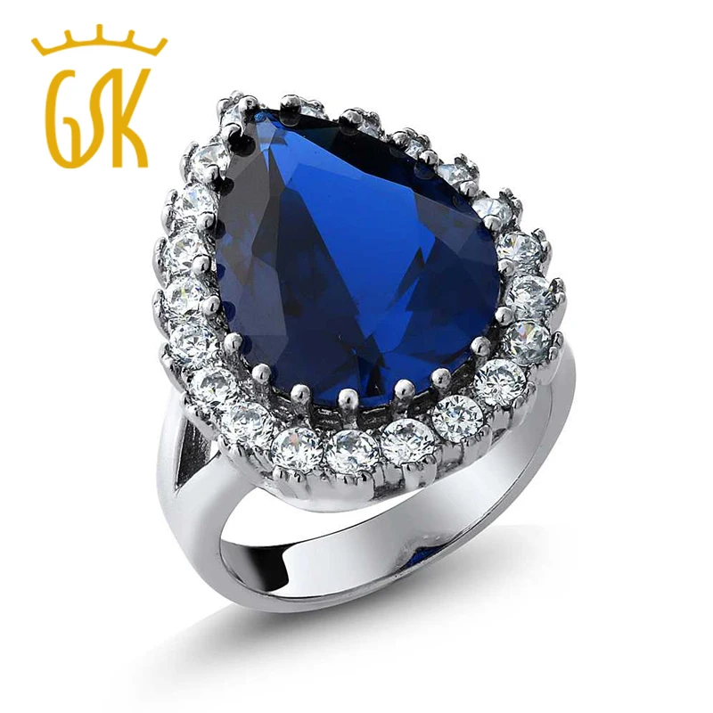 Sapphire Ring GemStoneKing 925 Sterling Silver 12X16mm Blue Simulated Sapphire Pear Shape CZ Cocktail Ring For Women
Sapphire Ring GemStoneKing 925 Sterling Silver 12X16mm Blue Simulated Sapphire Pear Shape CZ Cocktail Ring For Women