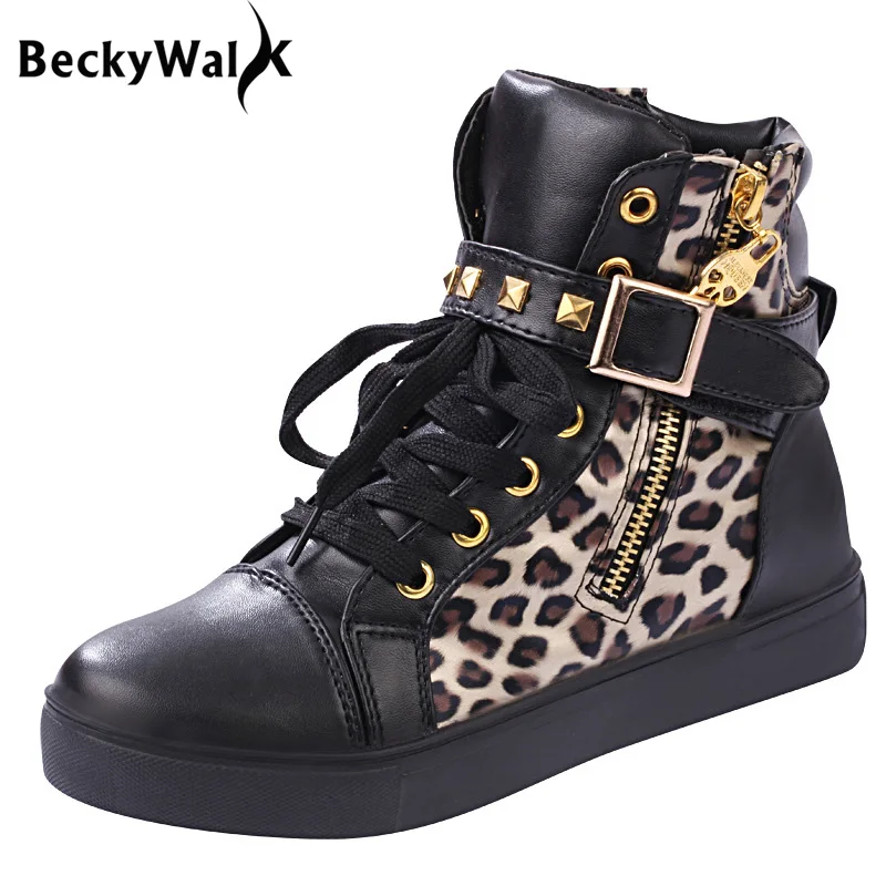 Ladies High Top Casual Shoes Woman Leopard Print Flat Bottom Women Boots Lace-up Ankle Boots Leisure Women's Shoes zapatos mujer
Ladies High Top Casual Shoes Woman Leopard Print Flat Bottom Women Boots Lace-up Ankle Boots Leisure Women's Shoes zapatos mujer