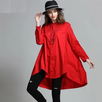 4XL women's summer blouses plus size new 2017 european woman oversized red black irregular long sleeve cotton blouse shirts
4XL women's summer blouses plus size new 2017 european woman oversized red black irregular long sleeve cotton blouse shirts