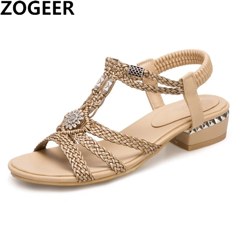 2019 Summer Women Sandals Bohemian Fashion String Beading Gladiator Casual Low Heeled T-straps Sandals For Woman Flip Flops
2019 Summer Women Sandals Bohemian Fashion String Beading Gladiator Casual Low Heeled T-straps Sandals For Woman Flip Flops