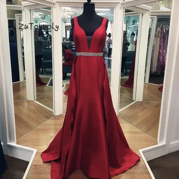 Real Image Red Arabic Evening Dress V Neck Beaded Sash Formal Overskirts Prom Gowns 2019 Sleeveless Formal Wear Evening Dresses
Real Image Red Arabic Evening Dress V Neck Beaded Sash Formal Overskirts Prom Gowns 2019 Sleeveless Formal Wear Evening Dresses